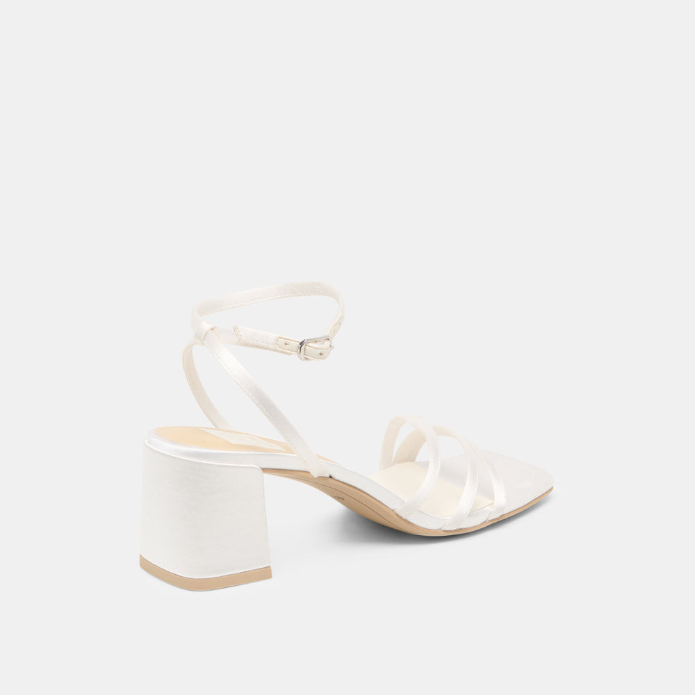 Ysabel True White Satin Heels | Women Dolce Vita