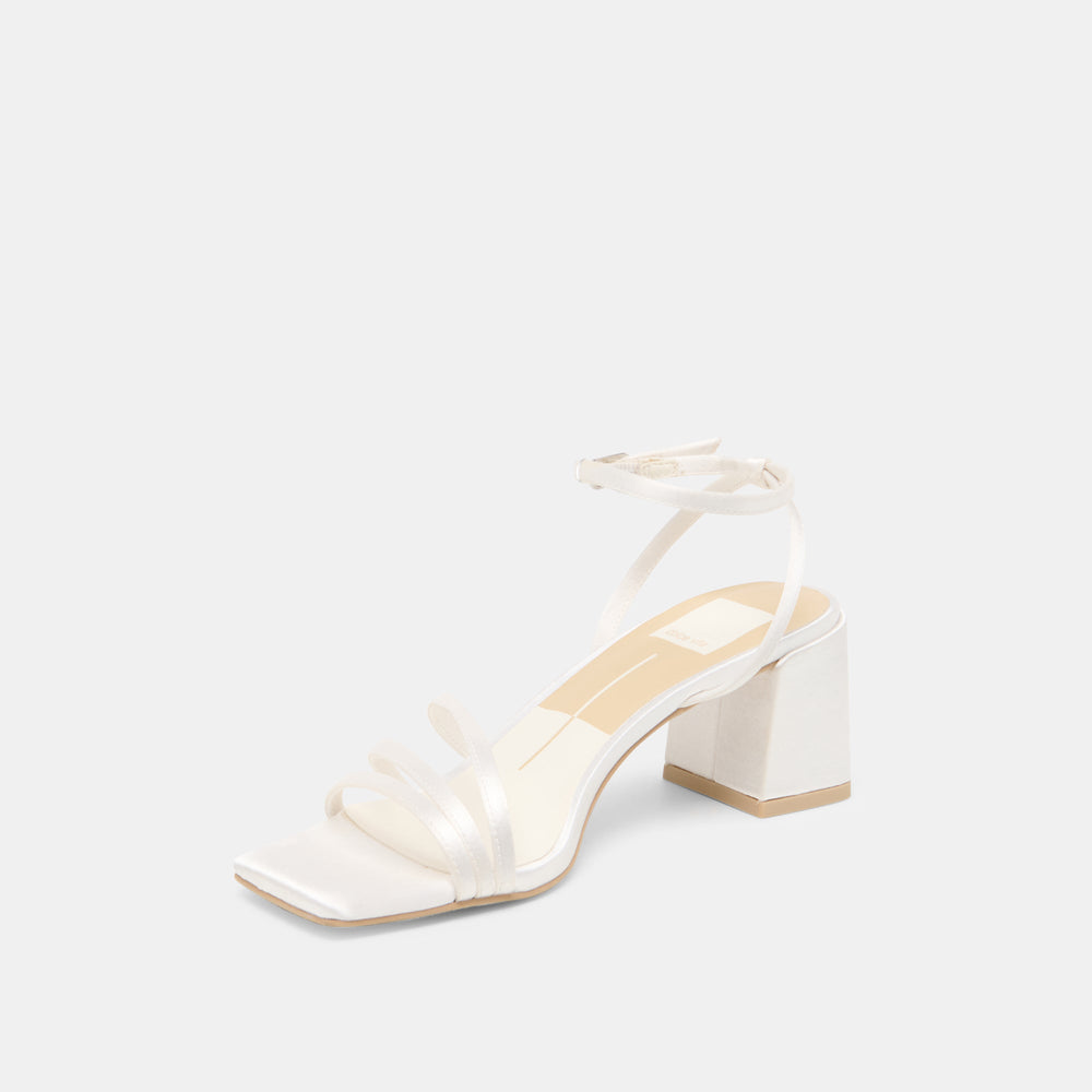 Ysabel True White Satin Heels | Women Dolce Vita