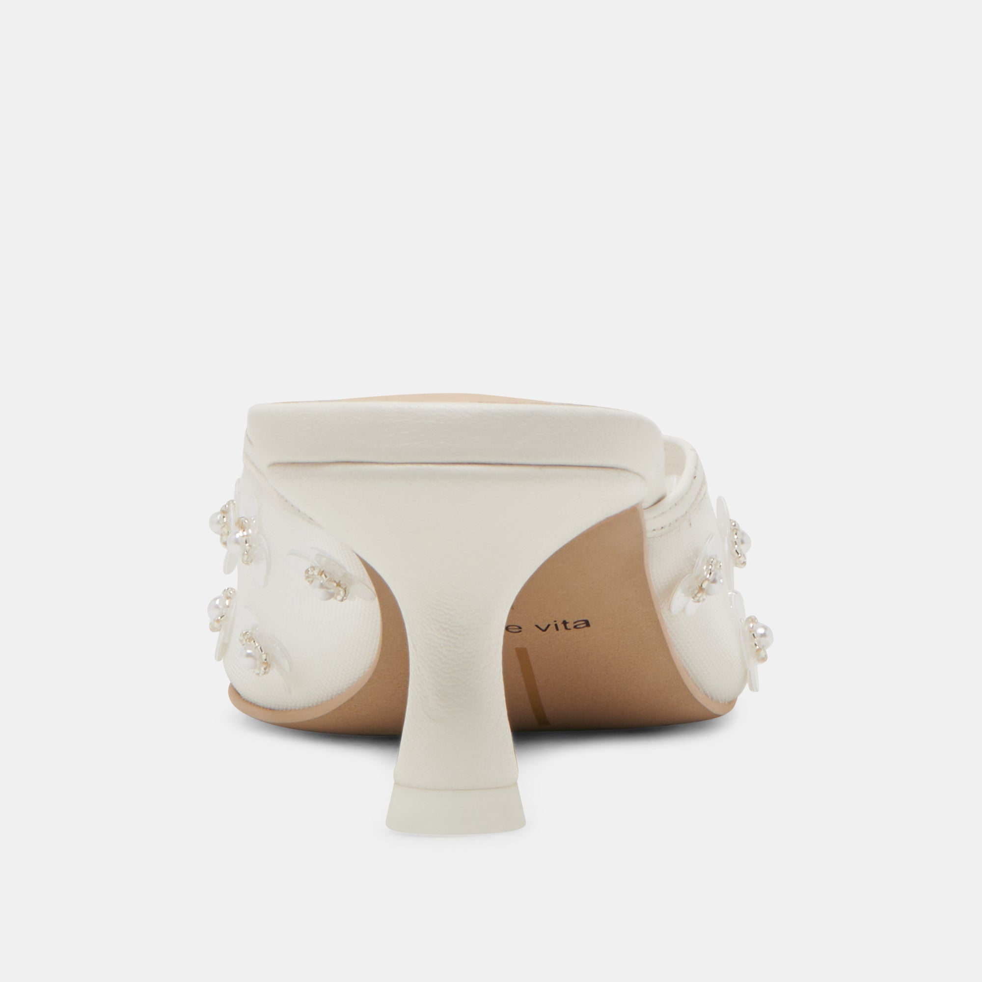 CLARA PEARL HEELS TRUE WHITE DAISY MESH | Dolce Vita Women