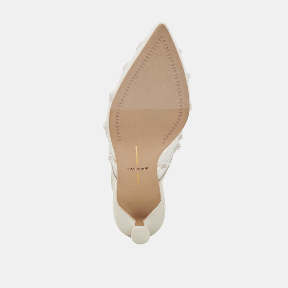 CLARA PEARL HEELS TRUE WHITE DAISY MESH | Dolce Vita Women