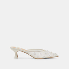 CLARA PEARL HEELS TRUE WHITE DAISY MESH | Dolce Vita Women
