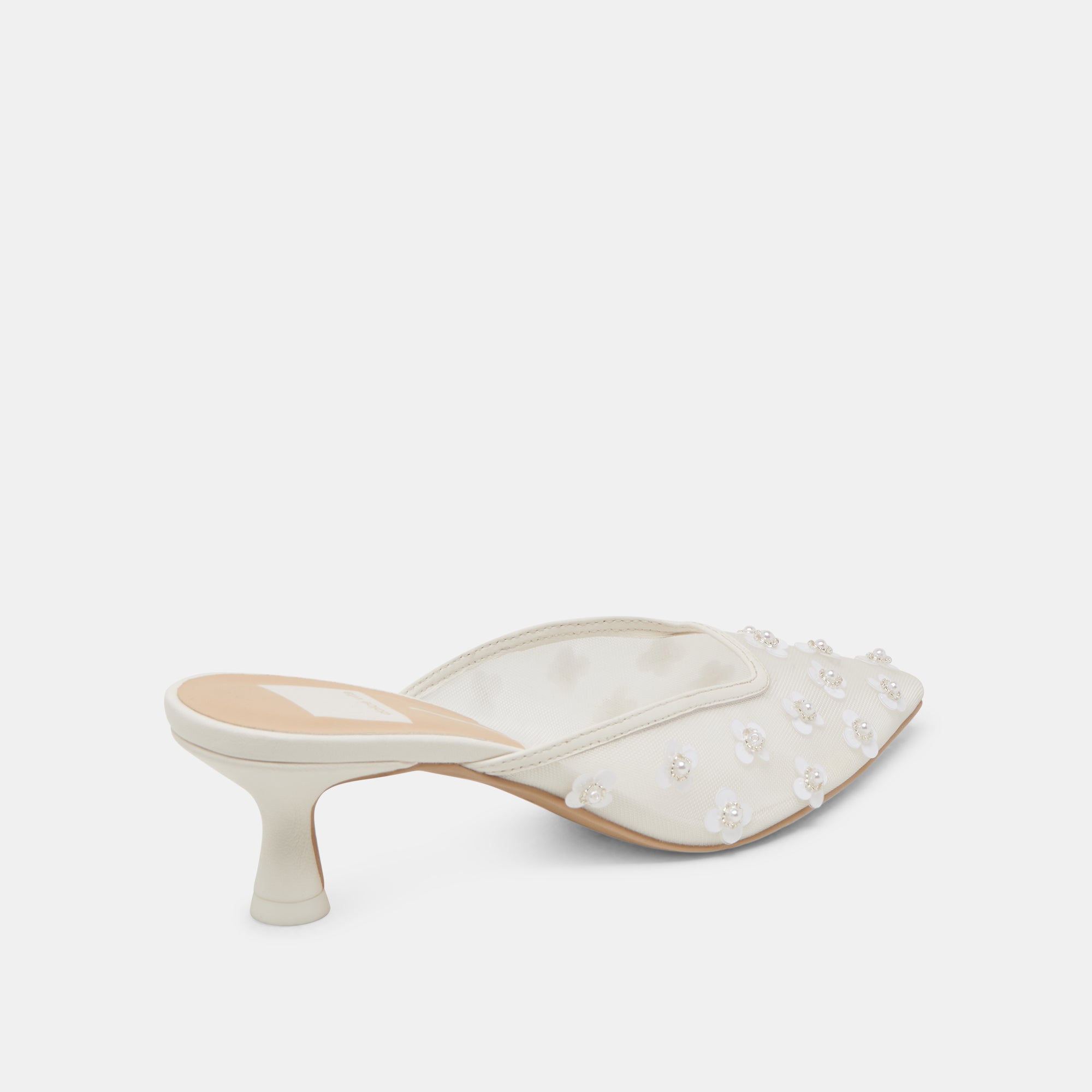 CLARA PEARL HEELS TRUE WHITE DAISY MESH | Dolce Vita Women