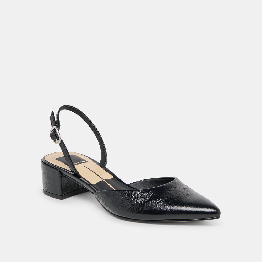 Carel Midnight Crinkle Patent Leather Heels | Women Dolce Vita
