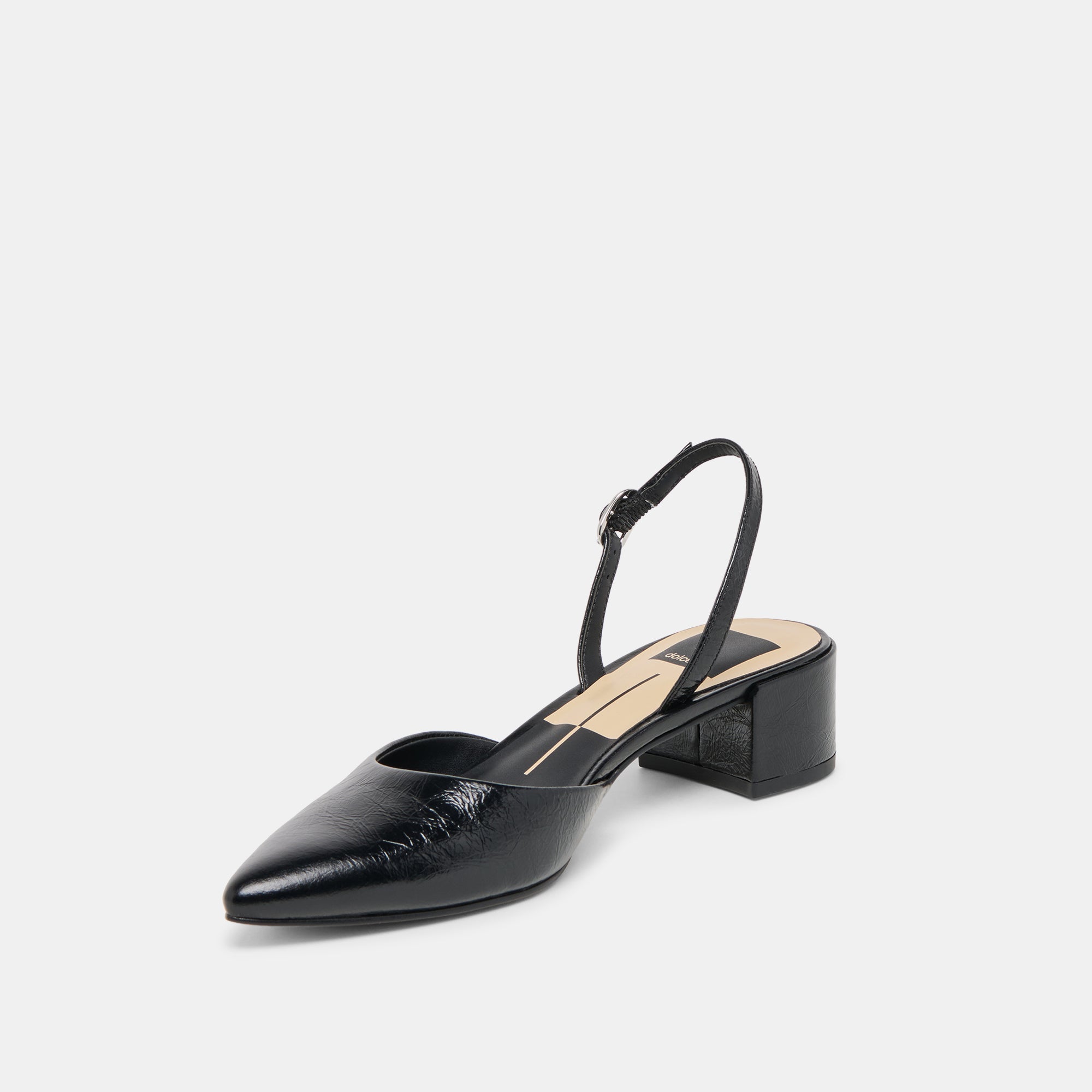 Carel Midnight Crinkle Patent Leather Heels | Women Dolce Vita