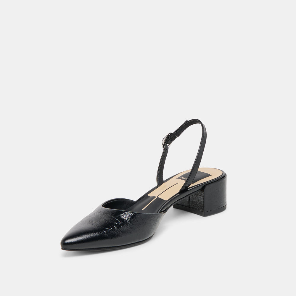 Carel Midnight Crinkle Patent Leather Heels | Women Dolce Vita