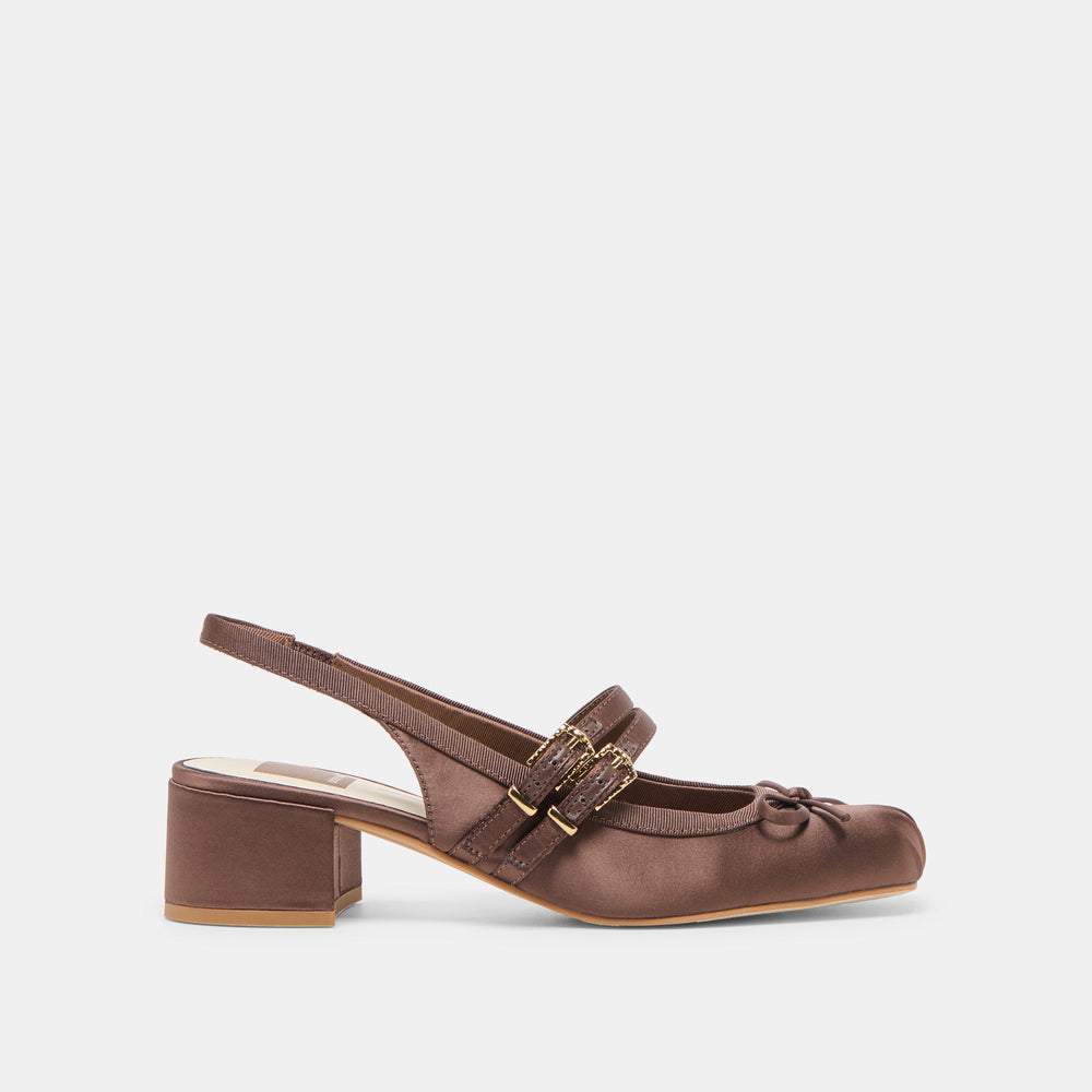 Loris Mahogany Satin Heels | Dolce Vita Women