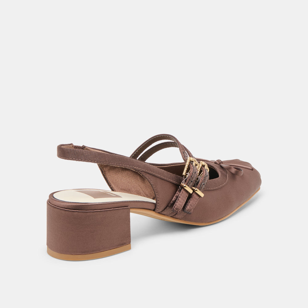 Loris Mahogany Satin Heels | Dolce Vita Women