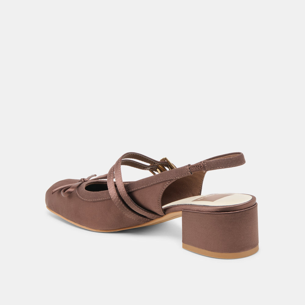 Loris Mahogany Satin Heels | Dolce Vita Women