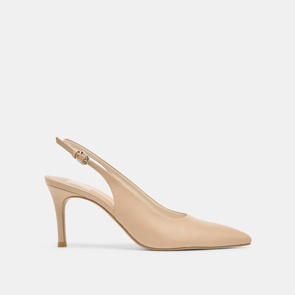 Elasi Beige Crinkle Patent Heels | Women Dolce Vita