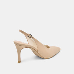 Elasi Beige Crinkle Patent Heels | Women Dolce Vita