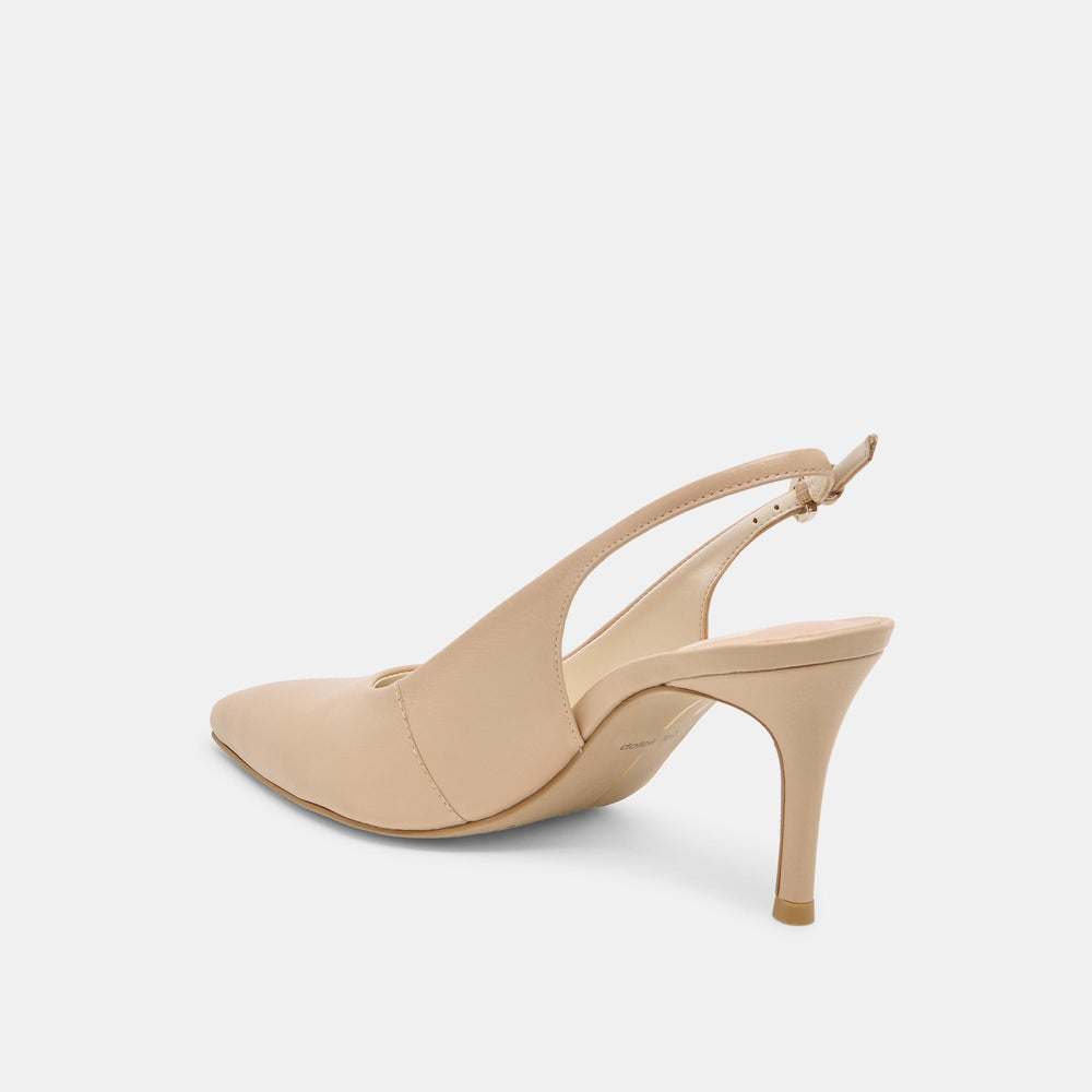 Elasi Beige Crinkle Patent Heels | Women Dolce Vita