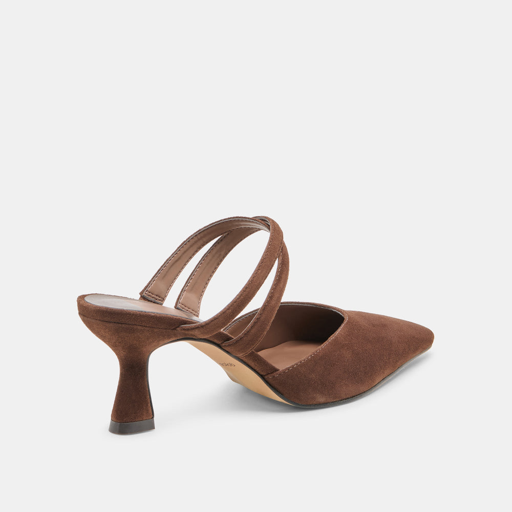Linore Dk Brown Suede Heels | Women Dolce Vita