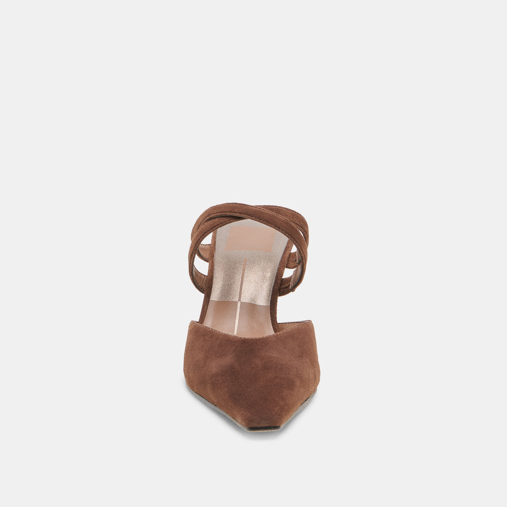 Linore Dk Brown Suede Heels | Women Dolce Vita