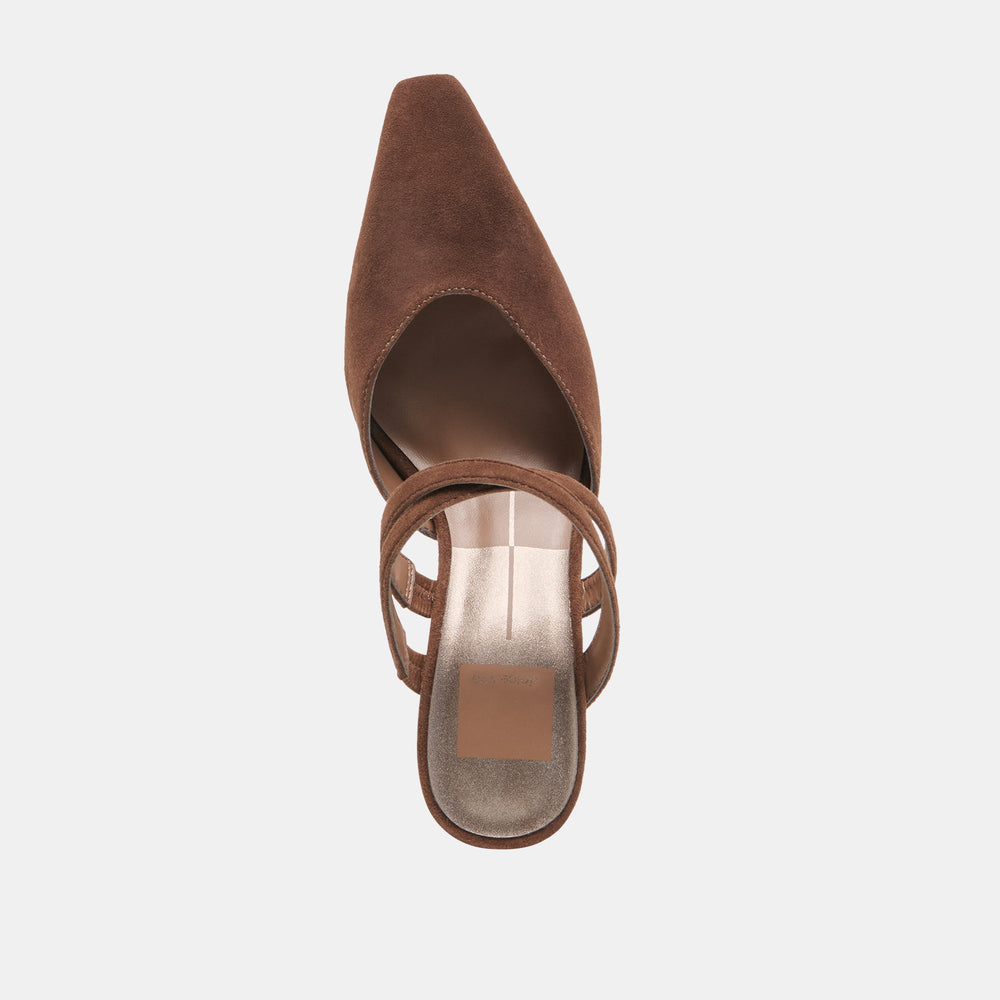 Linore Dk Brown Suede Heels | Women Dolce Vita