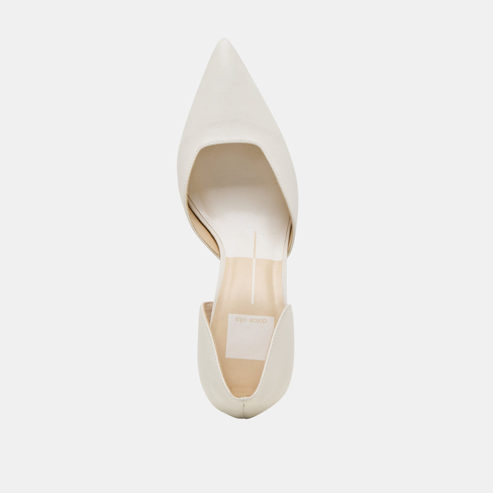 ELOY HEELS WHITE LEATHER | Women Dolce Vita