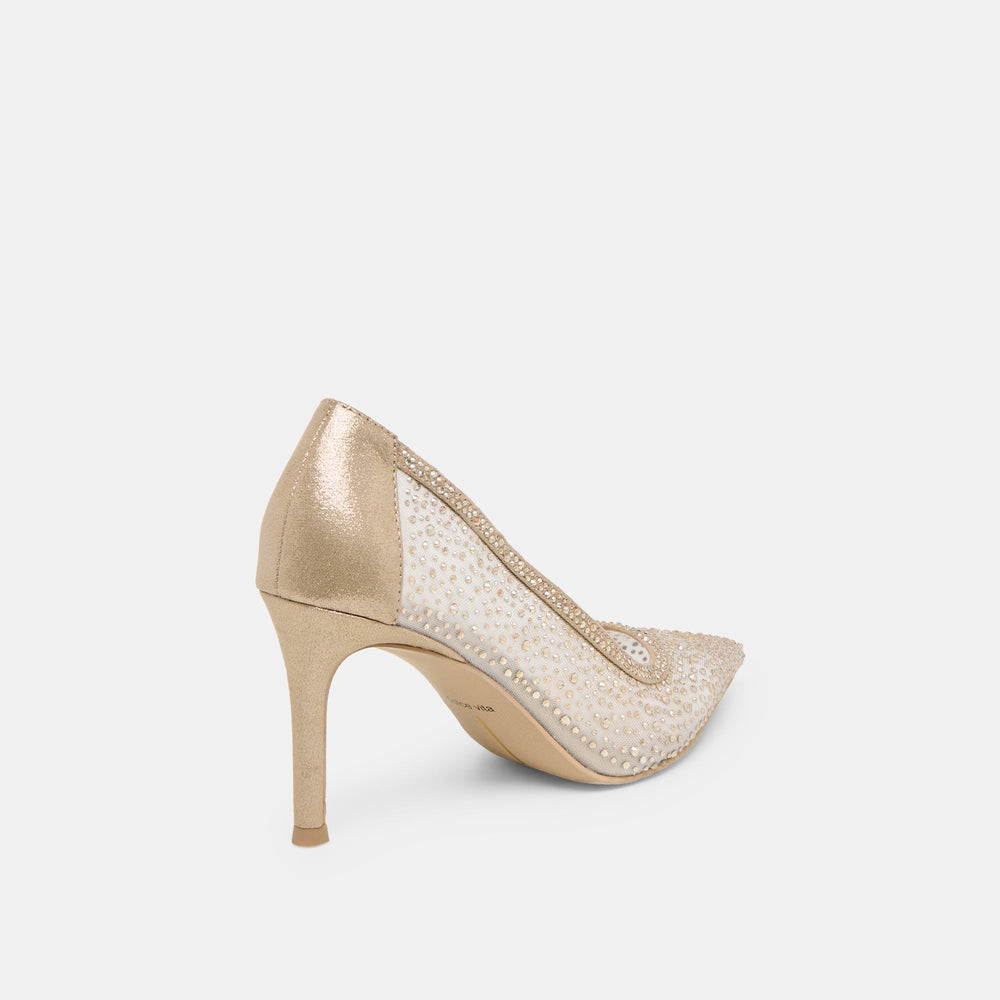Kashe Crystal Lt Gold Mesh Heels | Dolce Vita Women