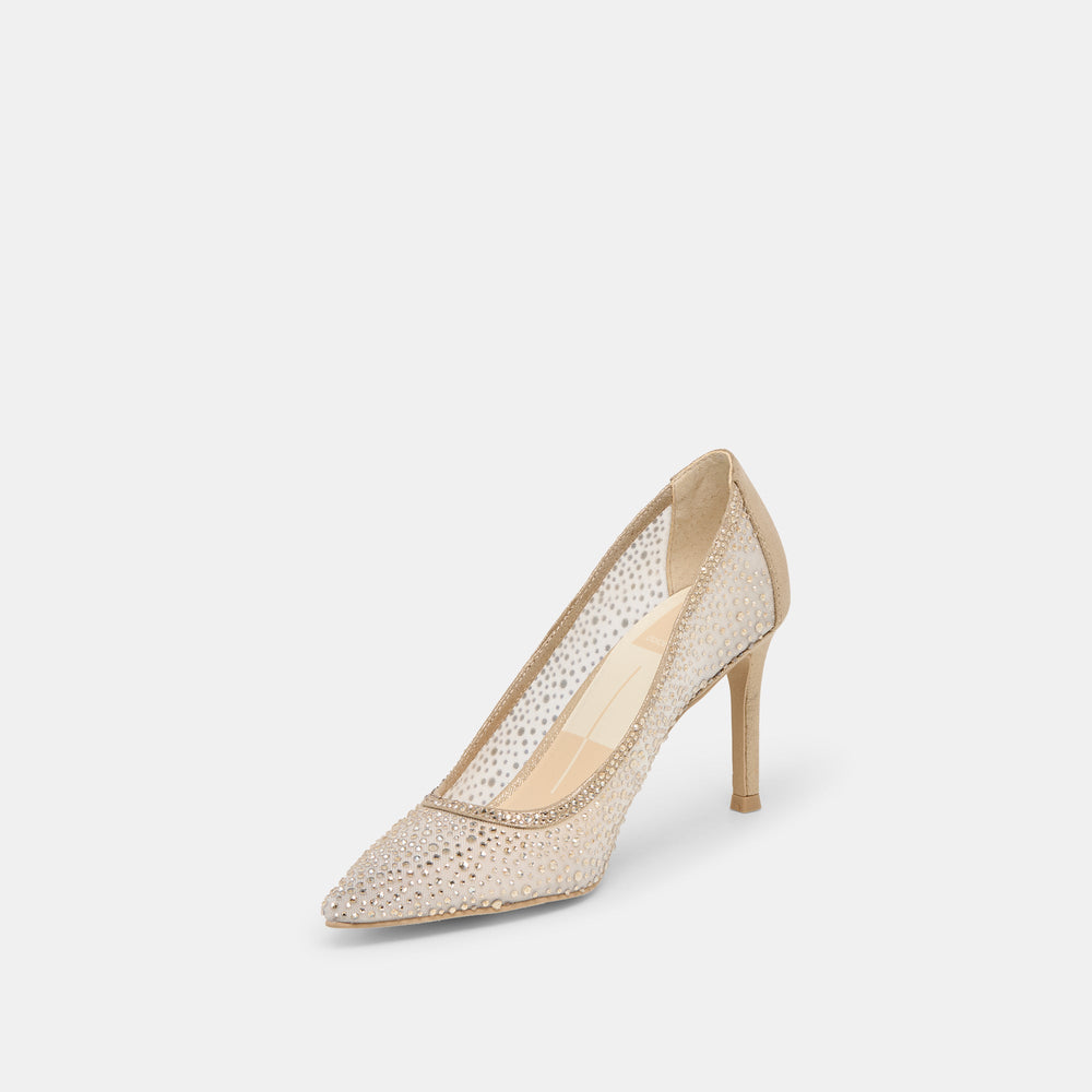 Kashe Crystal Lt Gold Mesh Heels | Dolce Vita Women