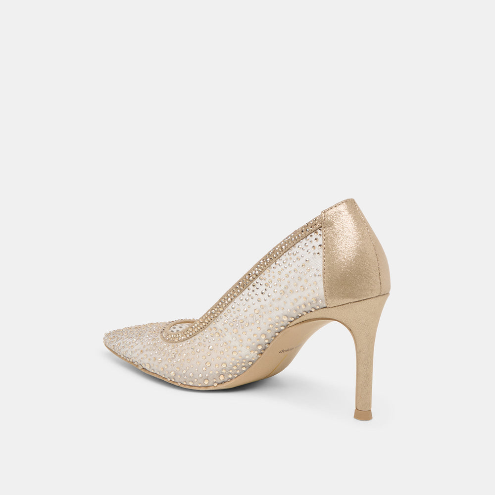 Kashe Crystal Lt Gold Mesh Heels | Dolce Vita Women