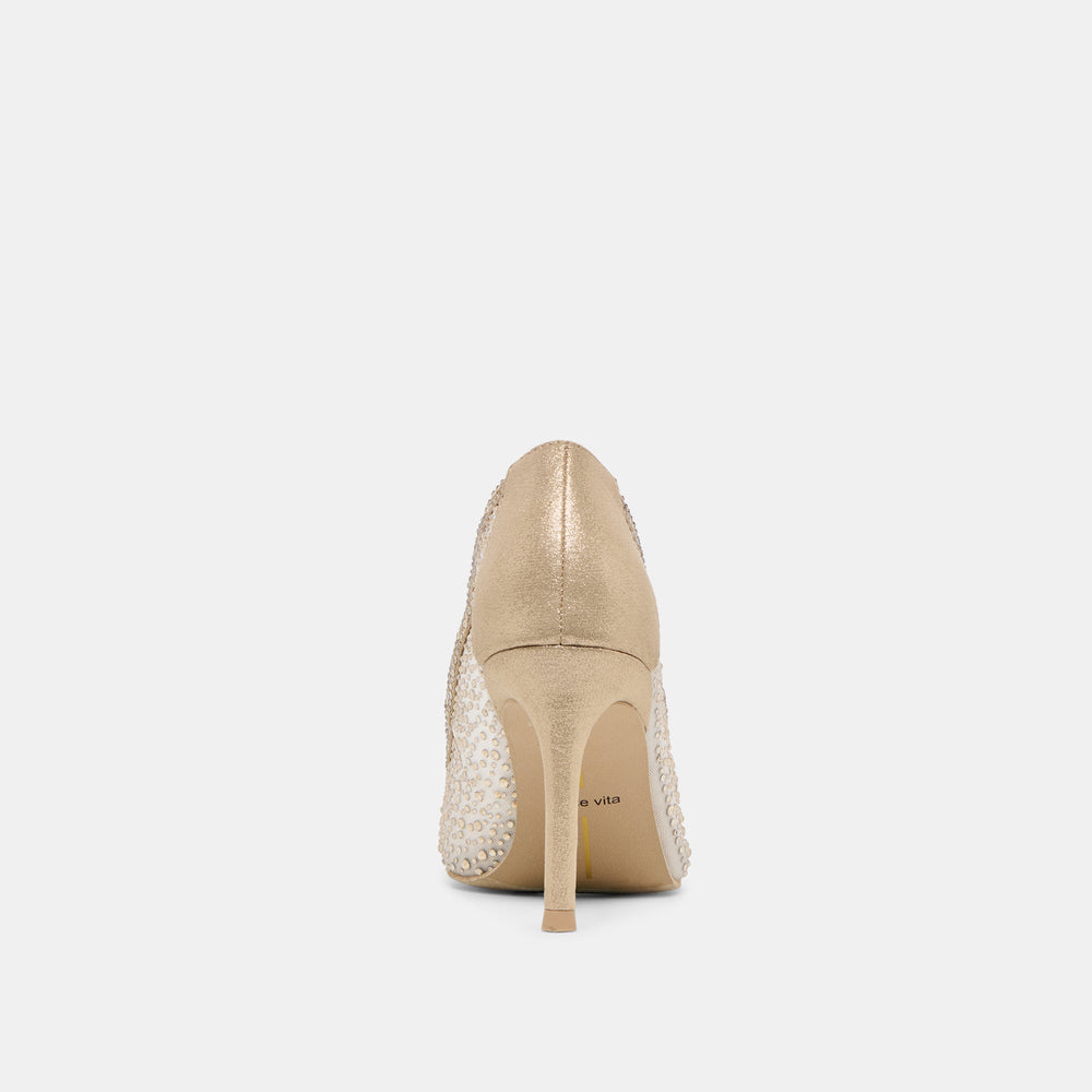 Kashe Crystal Lt Gold Mesh Heels | Dolce Vita Women