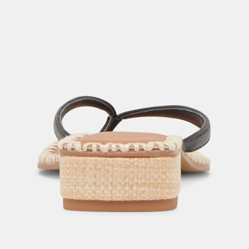 BARTY SANDALS BLACK LEATHER | Women Dolce Vita