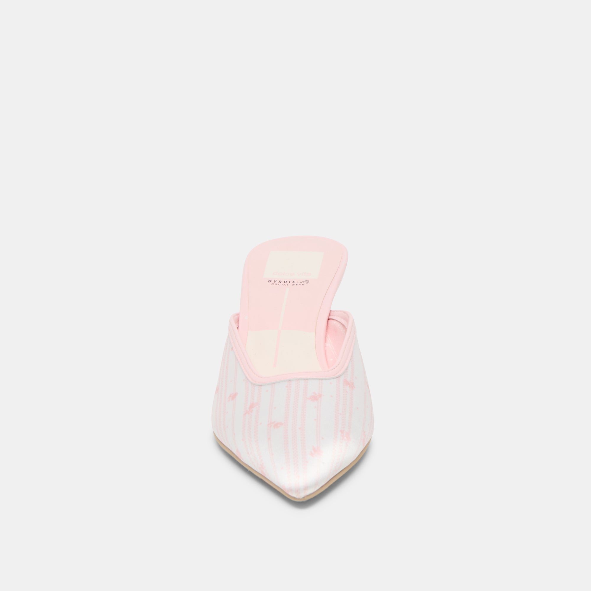 Cleo X Byrdie Gold Pink Floral Satin Heels | Women Dolce Vita