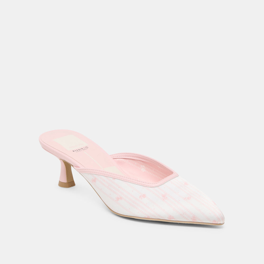 Cleo X Byrdie Gold Pink Floral Satin Heels | Women Dolce Vita