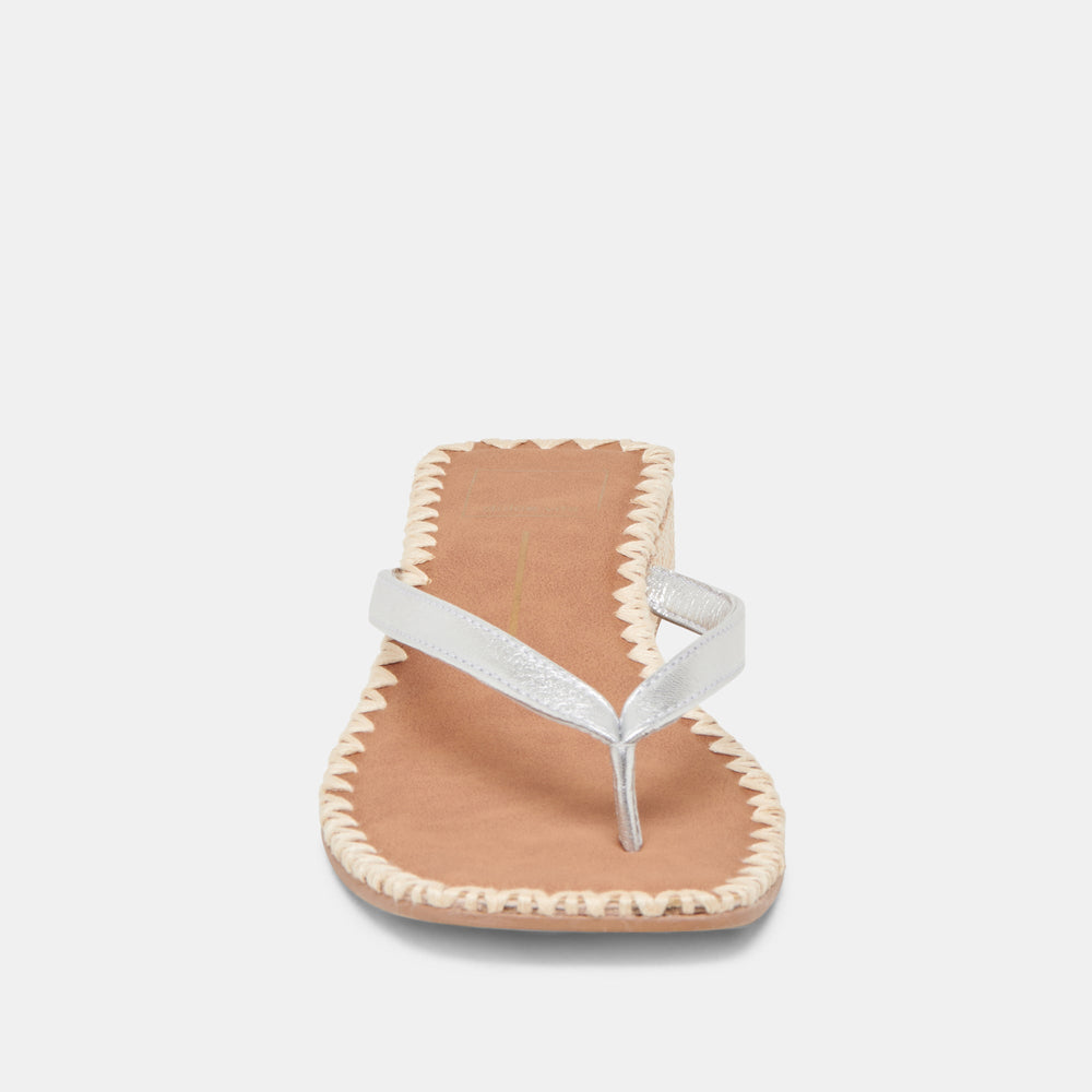 BARTY SANDALS SILVER METALLIC LEATHER | Dolce Vita Women