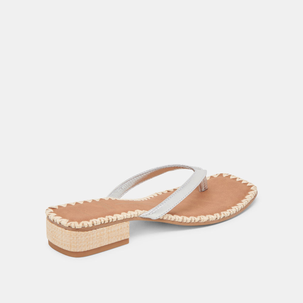 BARTY SANDALS SILVER METALLIC LEATHER | Dolce Vita Women