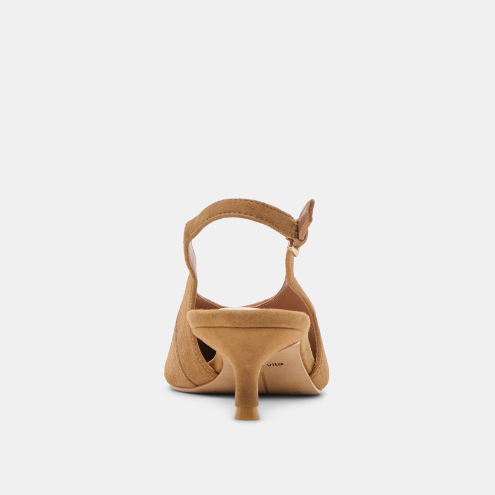 Alenna Lt Brown Suede Heels | Women Dolce Vita
