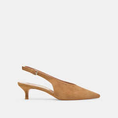 Alenna Lt Brown Suede Heels | Women Dolce Vita