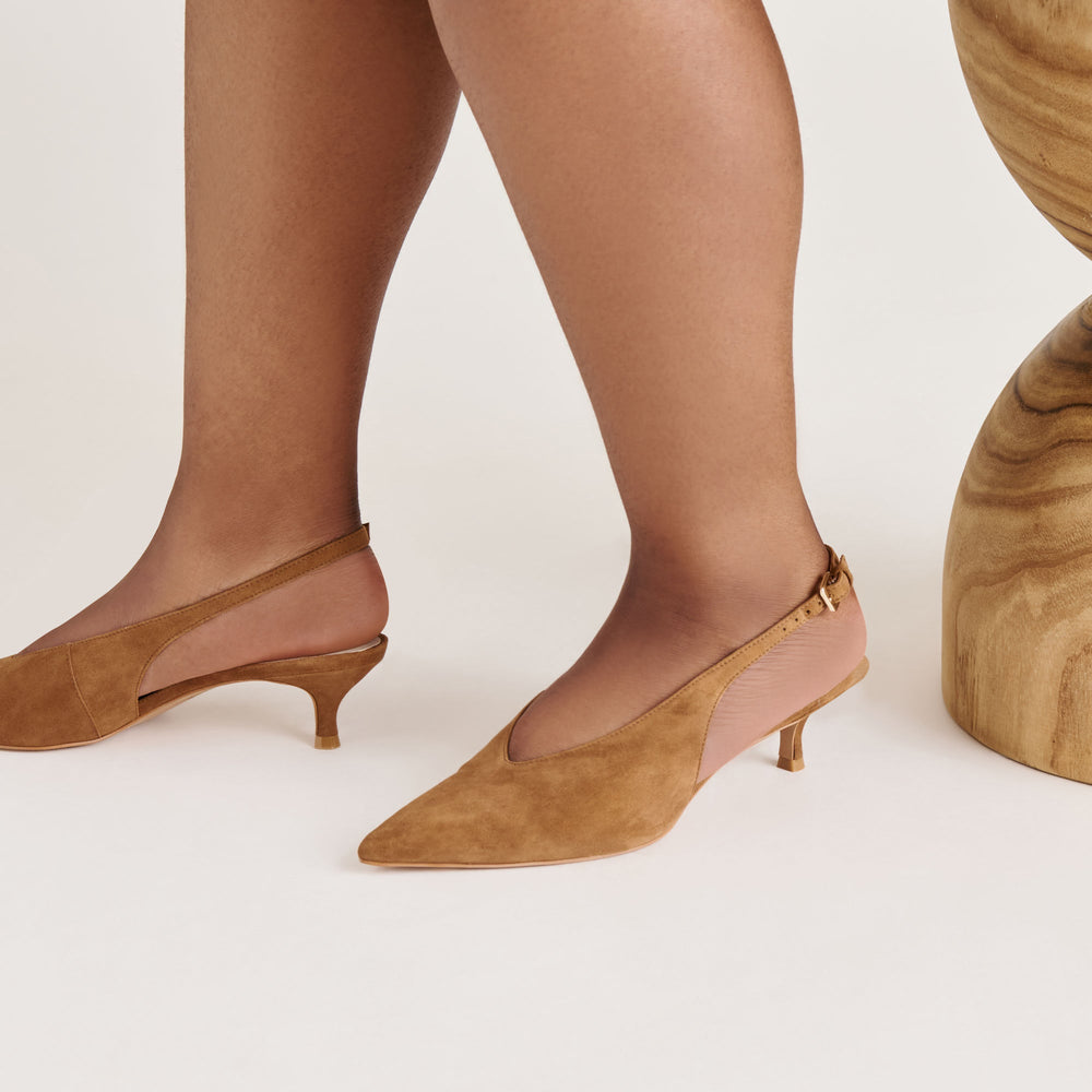 Alenna Lt Brown Suede Heels | Women Dolce Vita