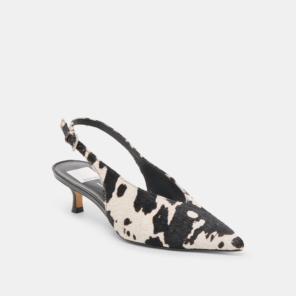 Alenna Black White Taurus Calf Hair Heels | Dolce Vita Women