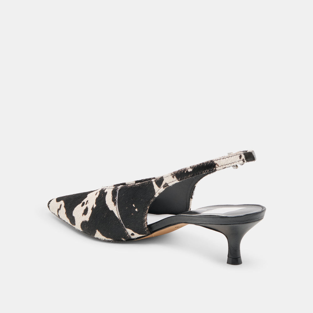 Alenna Black White Taurus Calf Hair Heels | Dolce Vita Women