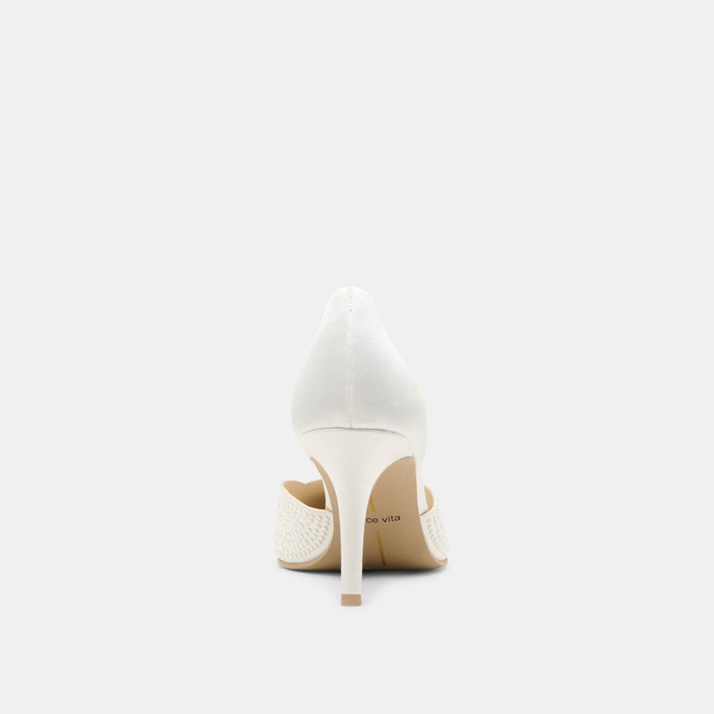Eloy Pearl Off White Satin Heels | Dolce Vita Women