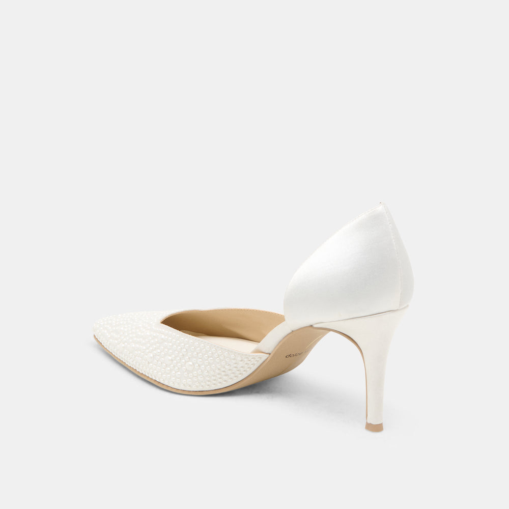 Eloy Pearl Off White Satin Heels | Dolce Vita Women