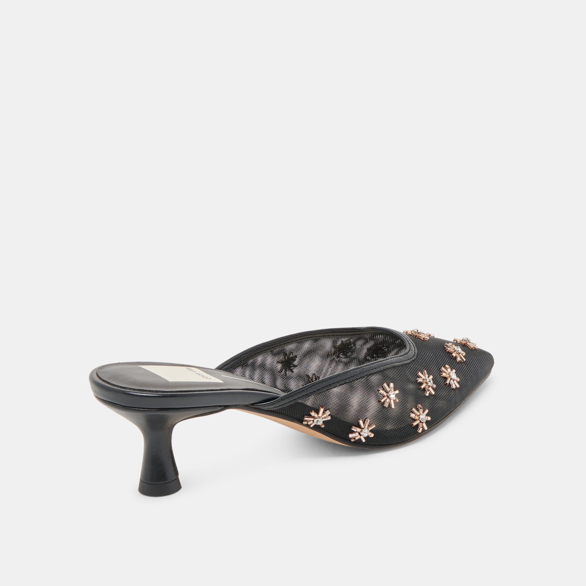 CLARA WIDE HEELS BLACK MESH | Dolce Vita Women