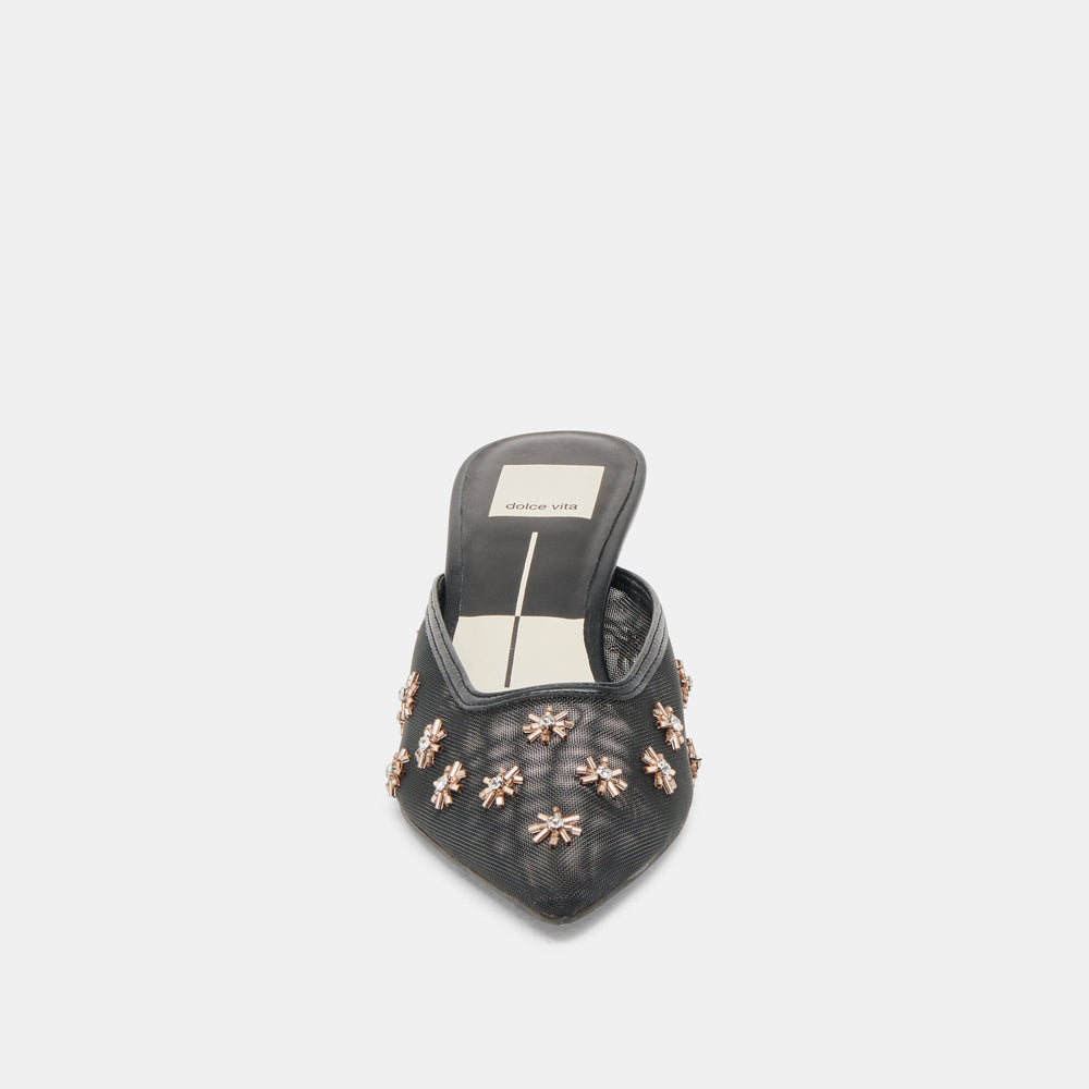 CLARA WIDE HEELS BLACK MESH | Dolce Vita Women