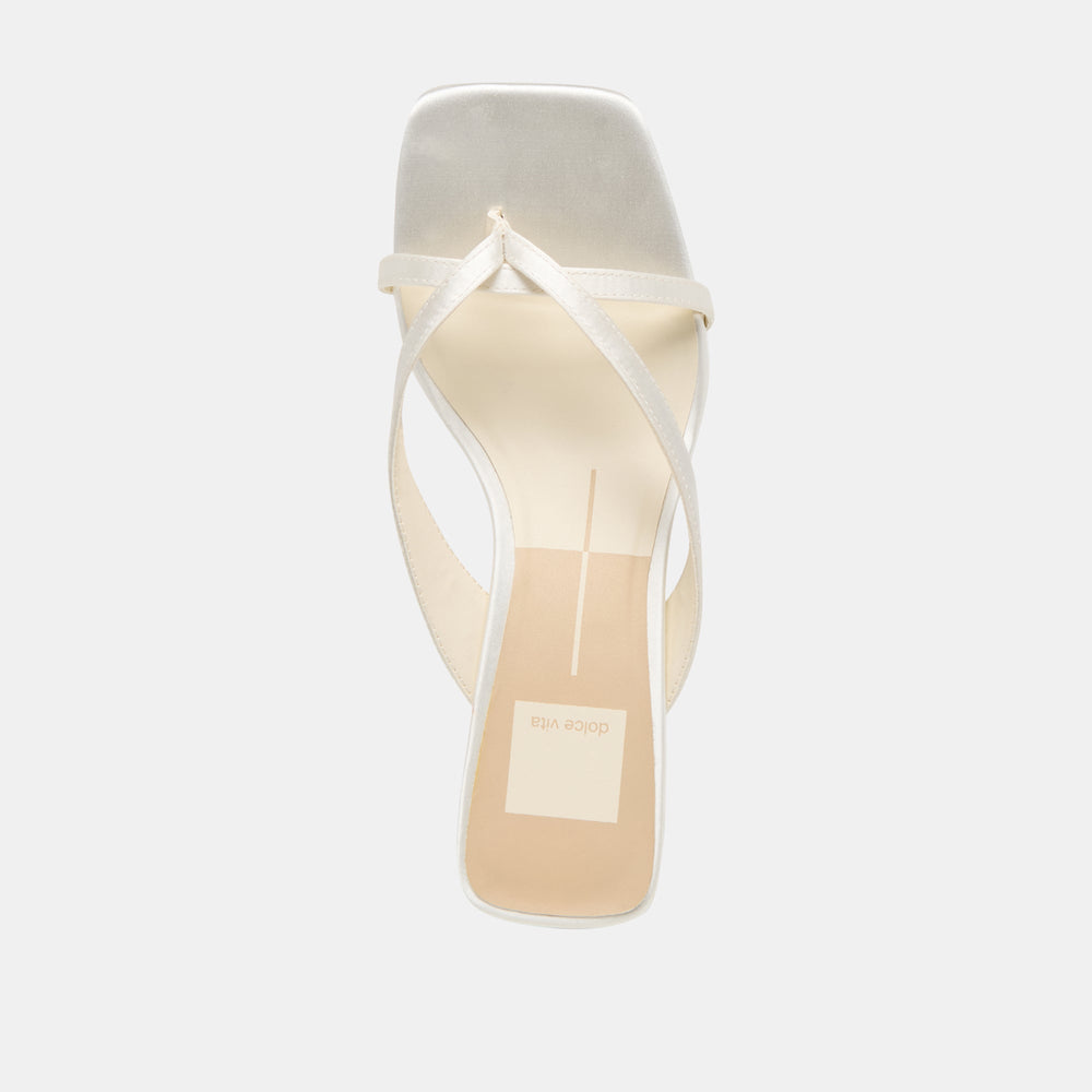 Brevel True White Satin Heels | Women Dolce Vita