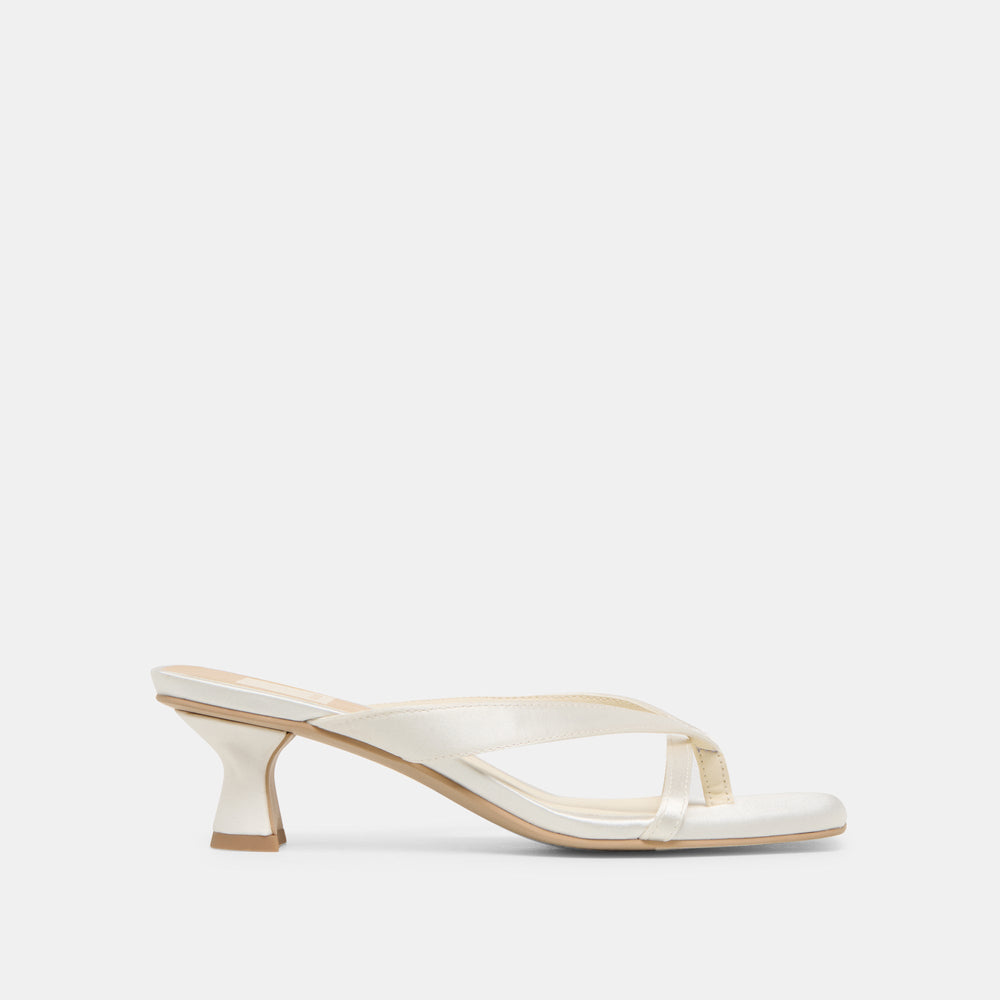 Brevel True White Satin Heels | Women Dolce Vita