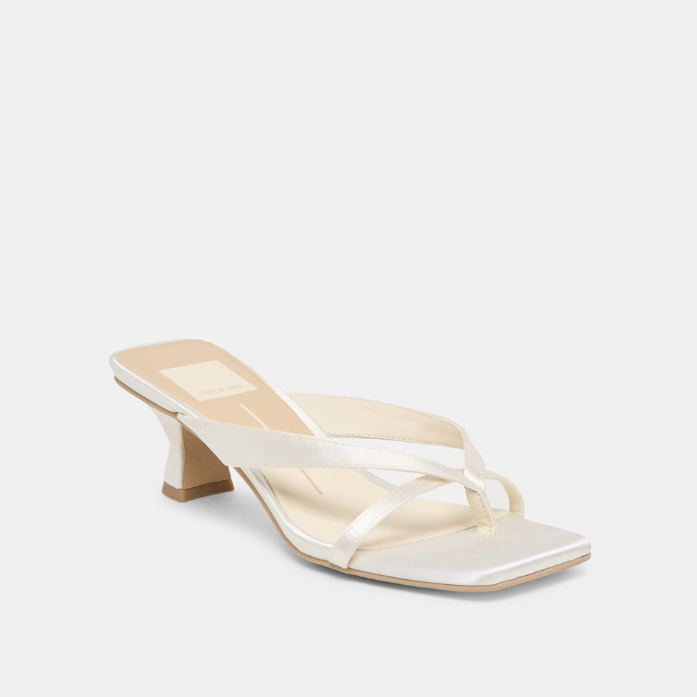 Brevel True White Satin Heels | Women Dolce Vita
