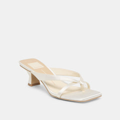 Brevel True White Satin Heels | Women Dolce Vita