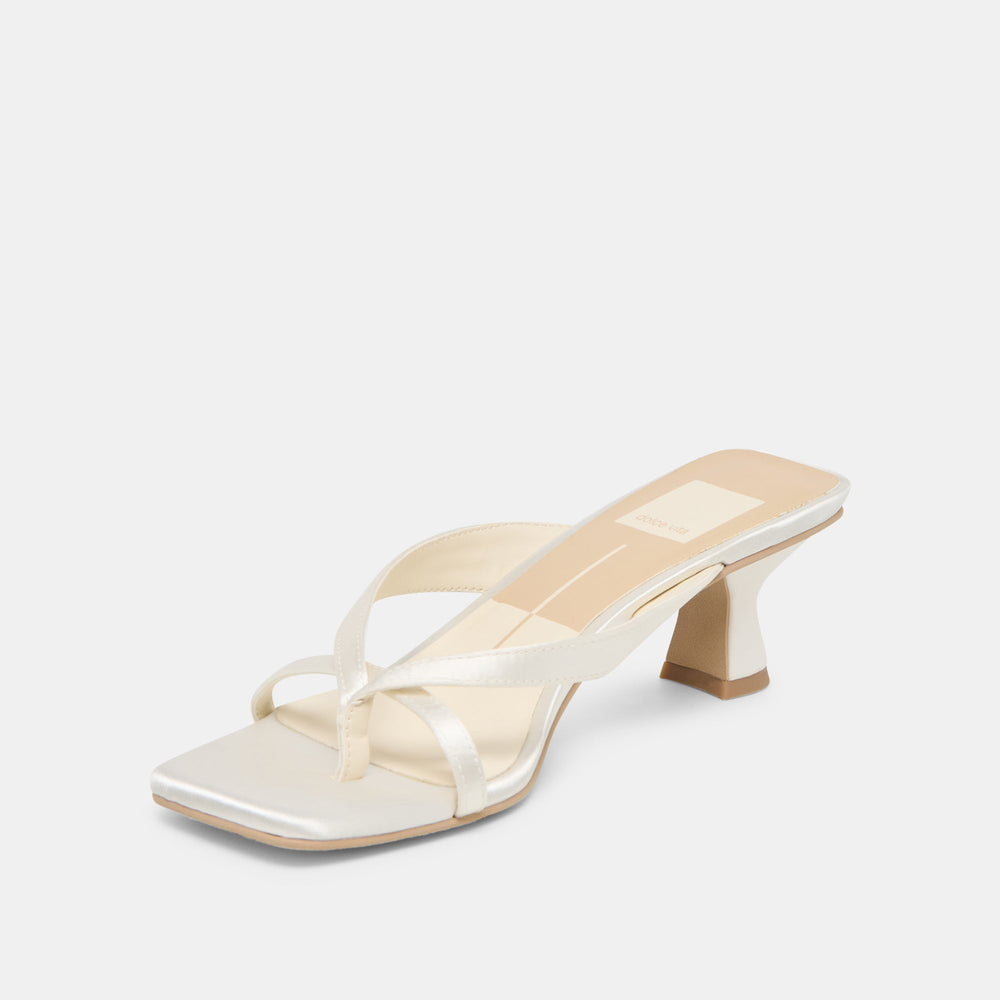 Brevel True White Satin Heels | Women Dolce Vita