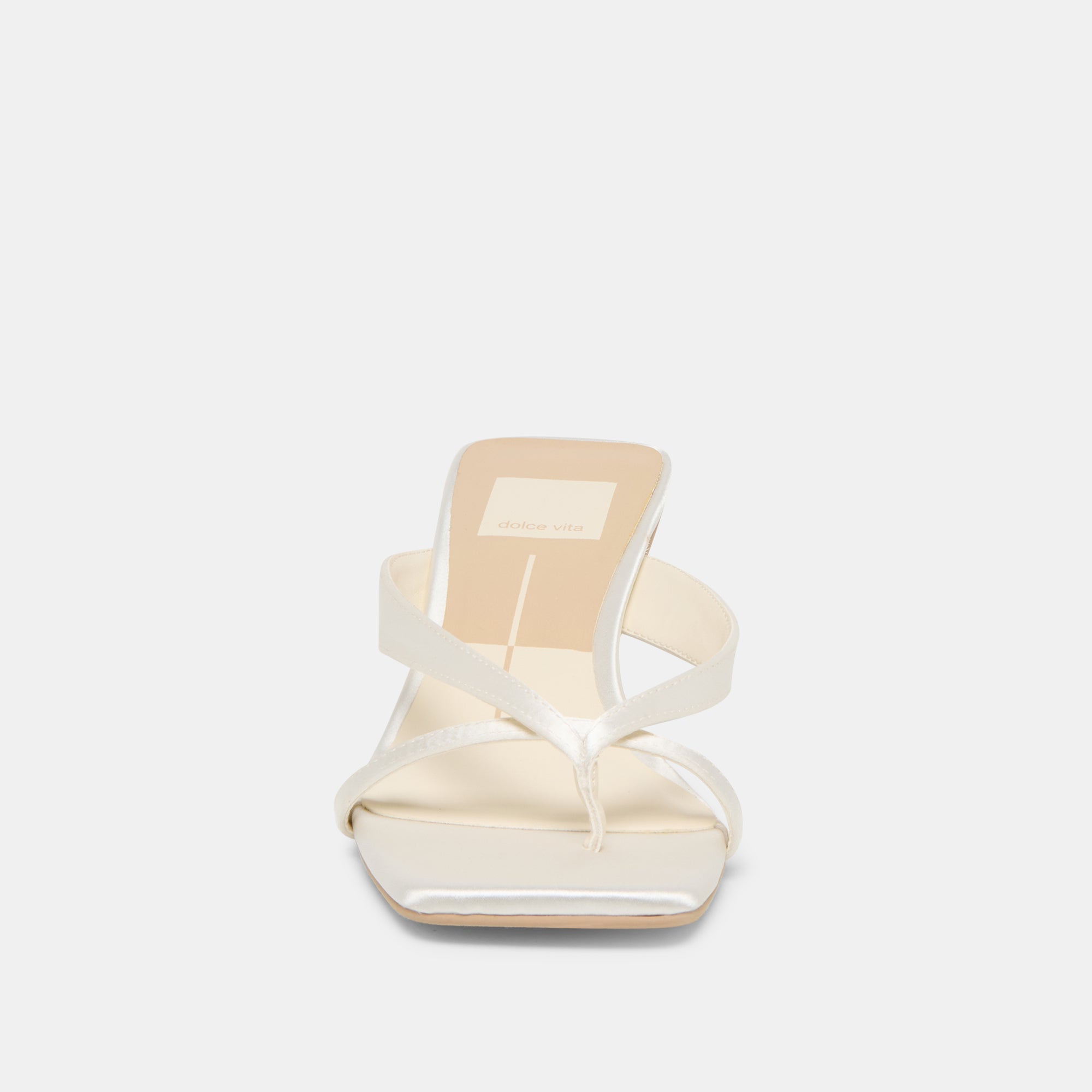 Brevel True White Satin Heels | Women Dolce Vita