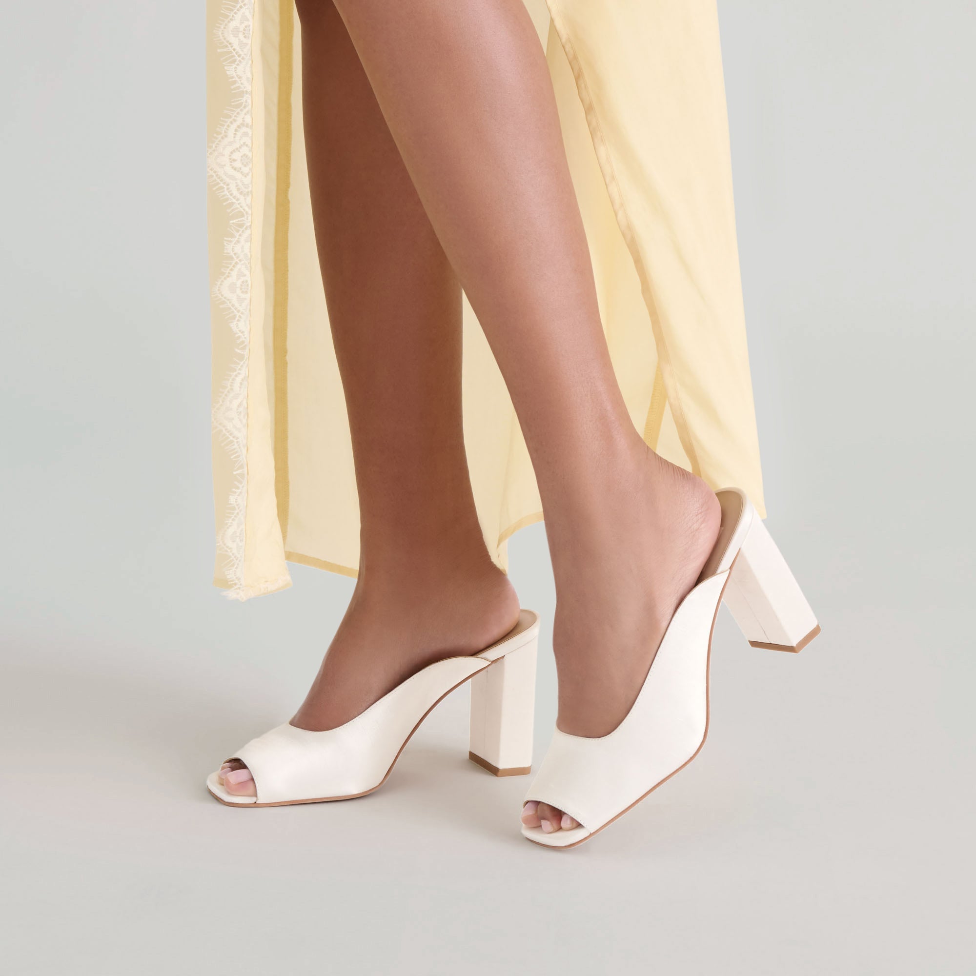 Sabela Off White Satin Heels | Women Dolce Vita