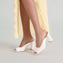 Sabela Off White Satin Heels | Women Dolce Vita