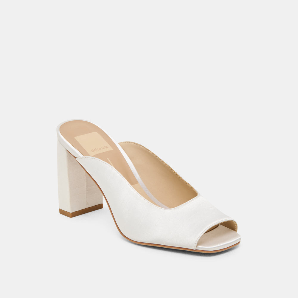 Sabela Off White Satin Heels | Women Dolce Vita