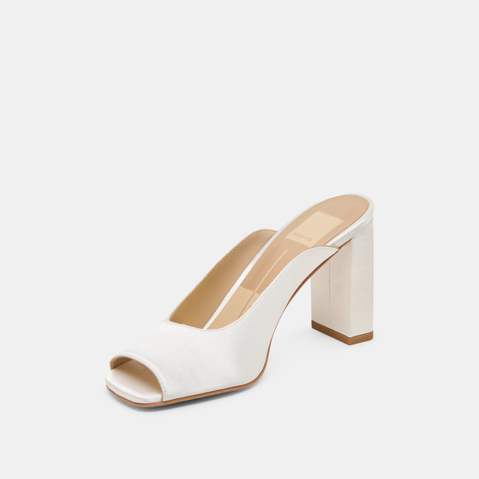Sabela Off White Satin Heels | Women Dolce Vita