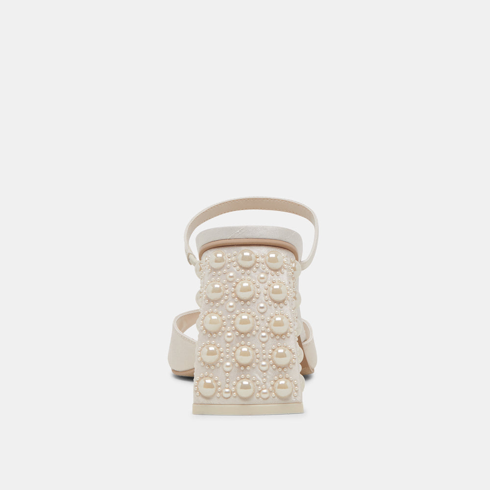 JEMMY PEARL HEELS VANILLA SILK | Women Dolce Vita