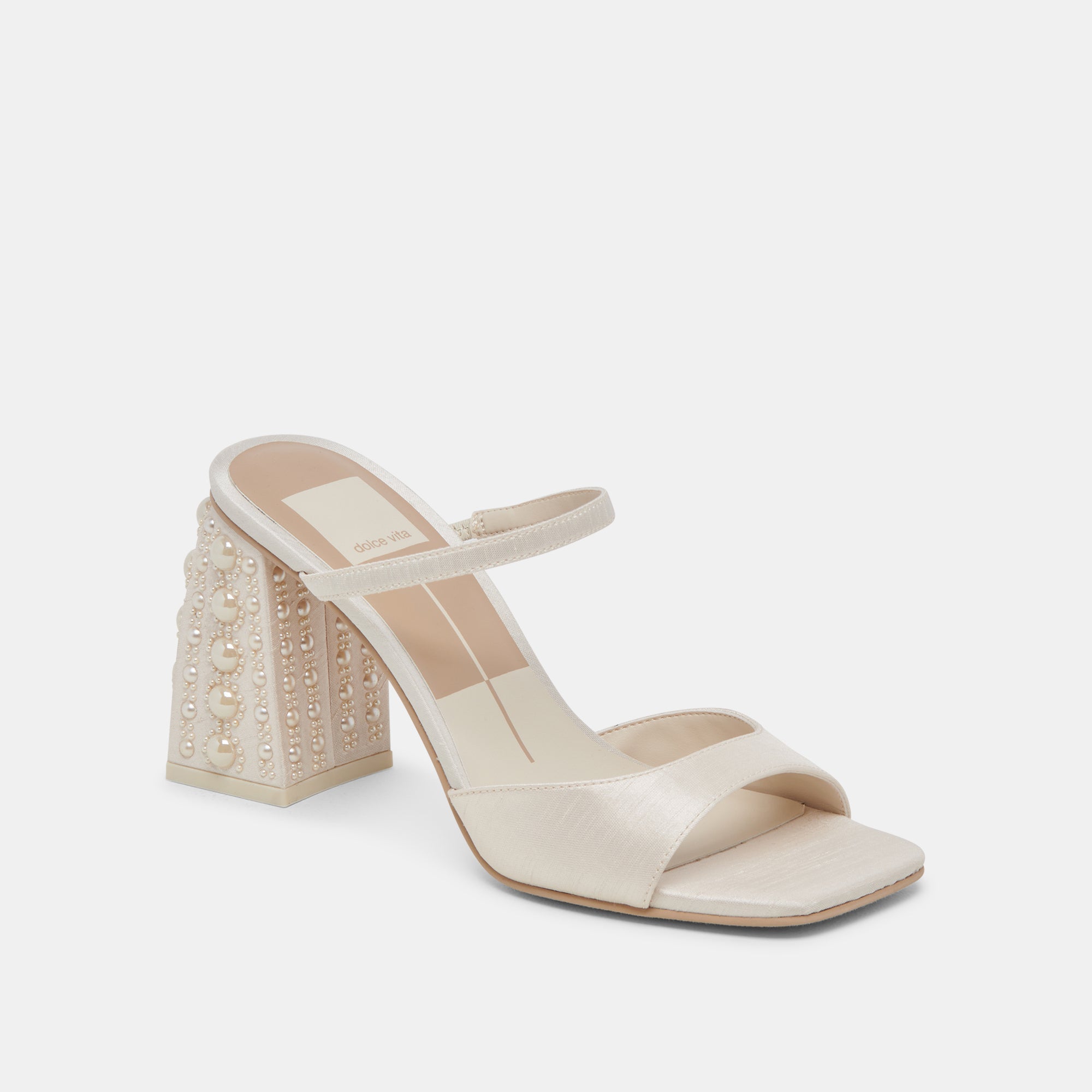 JEMMY PEARL HEELS VANILLA SILK | Women Dolce Vita