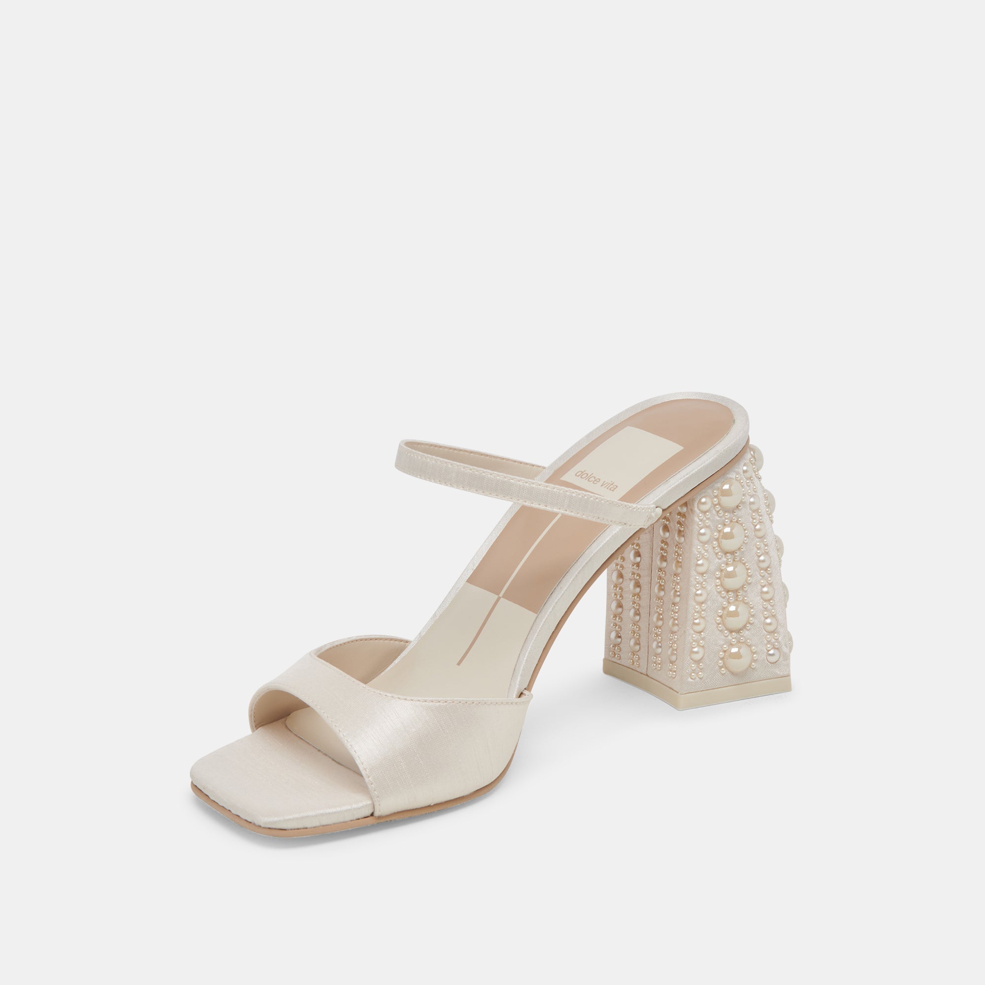 JEMMY PEARL HEELS VANILLA SILK | Women Dolce Vita